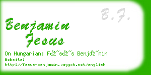 benjamin fesus business card